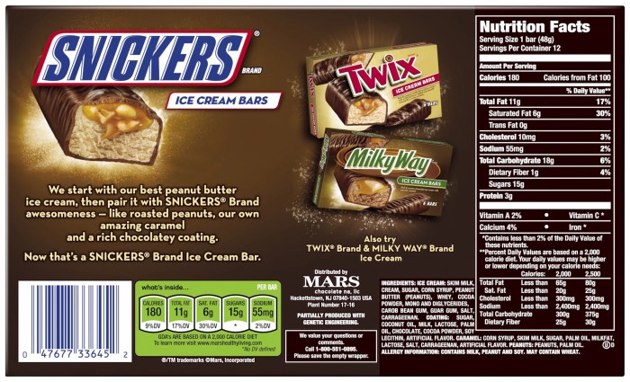 Snickers nutrition calories facts nutritional information food equal created not enlarge click